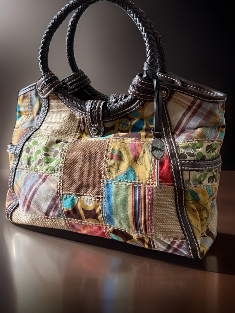 Vintage Fossil Patchwork Bag 🧵